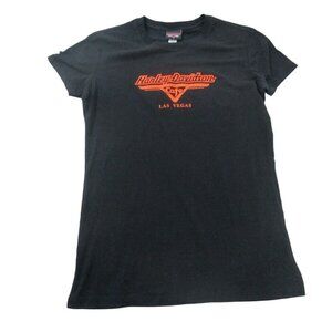 Harley-Davidson Tee Shirt Womens XL Black Cotton Short Sleeve Crew Neck Pullover